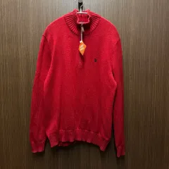 ポロ ニット ハーフジップ M