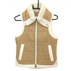 ミズノ 中綿ベスト ベージュ×白 ブレスサーモ レディース M ゴルフウェア MIZUNO