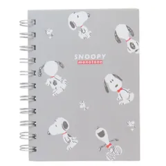 【メール便】スヌーピー リングノート A6Wリングノート Snoopy monotone ピーナッツ カミオジャパン 新学期準備文具 かわいい キャラクター グッズ 