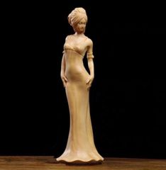 Art Deco 木彫り 女性像 オブジェ 置物 抽象彫刻 - メルカリ
