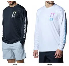 アンダーアーマー UNDER ARMOUR UA テック グラフィック ロングスリーブ T シャツ トップス 吸汗 速乾 スポーツ ジム 運動 ウォーキング ウェア  1388222 001 BLACK