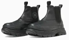 【SALE】【CONVERSE】1SD837 LEATHER ALL STAR (R) TREKWAVE SIDEGORE HI BLACK レザー オールスタートレックウエーブ サイドゴア ブラック コンバース スニーカー ハイカット 大人靴 ブーツ  黒