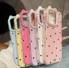 スマホケース iPhone携帯カバー ソフトケース 可愛いキティちゃん 耐衝撃 撥水 韓国風 水玉 女性向け シンプル 耐衝撃 人気商品 iPhone 16 Pro Max / 15 Pro Max / 14 / 13 / 12 / 11 Plus 対応
