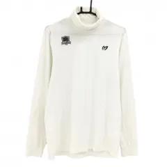 【美品】パーリーゲイツ 長袖ハイネックシャツ 白 表微起毛 アクリル混 メンズ 5(L) ゴルフウェア PEARLY GATES