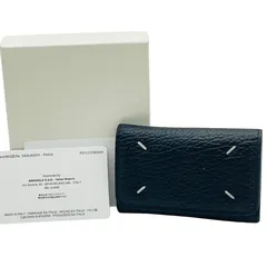 美品 Maison Margiela メゾンマルジェラ キーリング付き6連 キーケース ブラック レザー SA3UA001