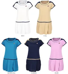 フィラ FILA テニス ワンピース レディース ウェア テニスウェア 半袖 バックホールメッシュ 吸水 吸湿 速乾 UV 部活 練習 トレーニング 部活 練習 トレーニング  VL2919 20 フィラネイビー