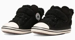 【SALE】【CONVERSE】 BABY ALL STAR N BOAKUMA V-1 7SD781 BLACK ブラック ベビー オールスター Ｎ ボアクマ V-1 コンバース カジュアル ふわふわ  ハイカット 黒色 熊 耳つき 子供靴 赤ちゃん