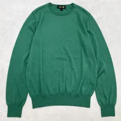 Drawer　ドゥロワー　ニットトップス　クルーネック　ハイゲージ　カシミヤ　シルク　グリーン　レディース　1　a00722