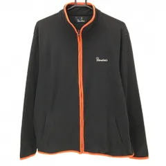 パラディーゾ フリースジャケット 黒×オレンジ ロゴ刺しゅう メンズ LL ゴルフウェア Paradiso