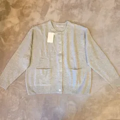 新品 カーディガン ふんわり柔らか 薄グレー ニット／38 M相当／長袖 シンプル 無地 羽織り 体型カバー