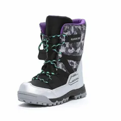 【SALE】【moonstar】MF WJ060 SILVER シルバー マウンテンフィールド ムーンスター 子供靴 ジュニア ウィンター ブーツ 幅広 3E 防水 抗菌防臭 スノーブーツ