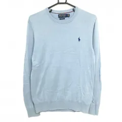 ポロゴルフ セーター ライトブルー ロゴネイビー コットン100％ ニット メンズ S ゴルフウェア Ralph Lauren