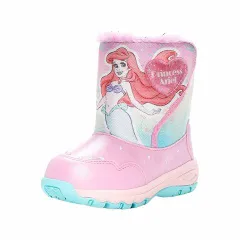 【SALE】【moonstar】DN WC043E PINK ピンク ディズニー アリエル ムーンスター 子供靴 キッズ ウィンター ブーツ 長靴 ベビー ウィンター 雨雪 通園 キッズ 防水 ボア