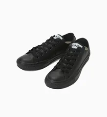 【SALE】【CONVERSE】LEA  ALL STAR OX 1C049 BLACK MONOCHROME LEA ブラックモノクローム コンバース レザー オールスター ローカット 定番モデル コアカラー レディース スニーカー (JPN) 日本正規品