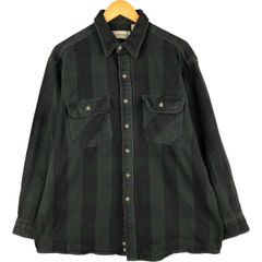 90s FIELD MASTER ブロックチェック コットンネルシャツ Lサイズ