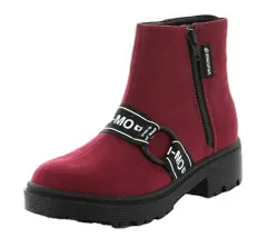 訳あり大特価【返品交換不可】【箱無し】【moonstar】NM J046 WINE ムーンスター ニーモ Ni-mo ワイン ショートブーツ スエード 子供靴 女の子