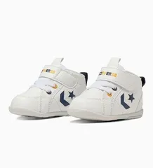 【CONVERSE】MINI INCHSTAR WHITE/NAVY/ORANGE コンバース ミニインチスター ホワイト/ネイビー/オレンジ ミドルカット スニーカー ハイカット キッズ ジュニア 白 ベビー ファーストシューズ