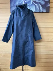 着物リメイク大島紬　合わせ襟　ワンピース