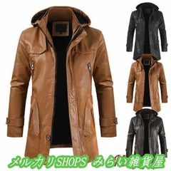 秋 冬　 レザーコート メンズ pu レザー 革ジャン 革コート 皮コート レザーハーフコート1111