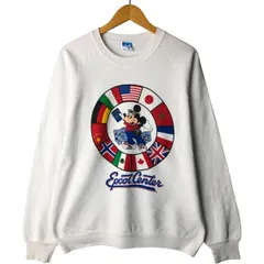 古着 80年代 ディズニー Disney MICKEY MOUSE ミッキーマウス 国旗柄 キャラクタースウェットシャツ トレーナー USA製/eaa419333