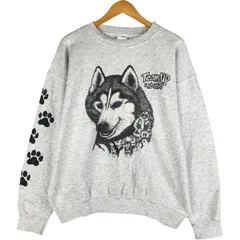 古着 80~90年代 Little Brownie 犬柄 アニマル スウェットシャツ トレーナー USA製 メンズL相当 ヴィンテージ/eaa482246