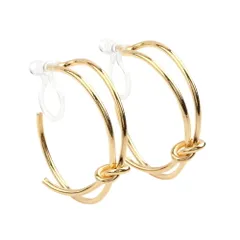 【ゴールド×イヤリング】[Cream dot. クリームドット公式] イヤリング レディース   金属アレルギー ニッケルフリー ポスト ノットデザイン フープ に見える 大人 上品  