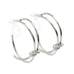 【シルバー×イヤリング】[Cream dot. クリームドット公式] イヤリング レディース   金属アレルギー ニッケルフリー ポスト ノットデザイン フープ に見える 大人 上品  