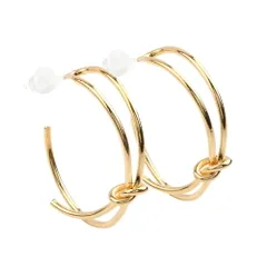 【ゴールド×ピアス】[Cream dot. クリームドット公式] ピアス レディース   金属アレルギー ニッケルフリー ポスト ノットデザイン フープ に見える 大人 上品  