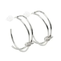 【シルバー×ピアス】[Cream dot. クリームドット公式] ピアス レディース   金属アレルギー ニッケルフリー ポスト ノットデザイン フープ に見える 大人 上品  