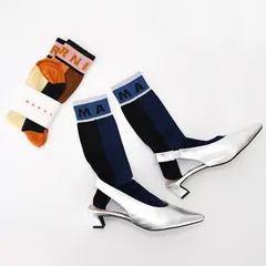 MARNI マルニ ソックス 靴下 SKMC0185Q0UFC159 カラーブロック コットン製ソックス レディース バイカラー ミッドカーフ カジュアルのサムネイル