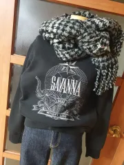 (新品)起毛 刺繍スウェット ブラック