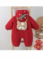 ベビー ロンパース 冬 厚手 クリスマス パーティー