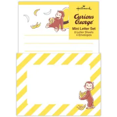 【メール便】おさるのジョージ 手紙セット ミニレターセット バナナと黄色い帽子 Curious George 日本ホールマーク 多目的 絵本キャラクター グッズ 
