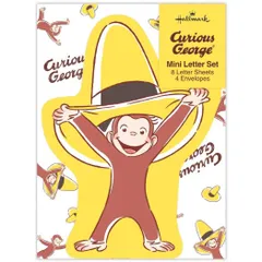 【メール便】おさるのジョージ 手紙セット ミニレターセット ダイカット Curious George 日本ホールマーク 多目的 絵本キャラクター グッズ 