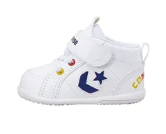 【CONVERSE】MINI INCHSTAR WHITE/NAVY コンバース ミニインチスター ホワイト/ネイビーミドルカット ミニ インチスター スニーカー ハイカット キッズ ジュニア 白 ベビー ホワイト スニーカー ファーストシューズ