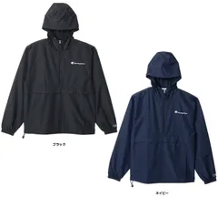 チャンピオン Champion ハーフジップフーデッドジャケット メンズ レディース ジャケット トップス 上着 羽織 部活 トレーニング タウンウェア 普段着 ラフ 防風 撥水  V1012 090 ブラック