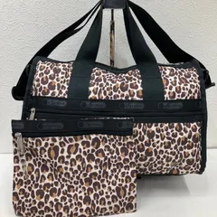 6689　LeSportsac　レスポートサック　2way　ミニボストン　ボストンバッグ　ショルダーバッグ　ハンドバッグ　レオパード　豹柄　ヒョウ柄　アニマル柄　レディース　ポーチ付き　ブラック　黒　ブラウン　軽量　カジュアル　シンプル