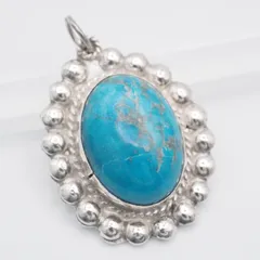 J309 ターコイズ トルコ石 ペンダント トップ デザイン シルバー チャーム ヘッド 12月誕生石