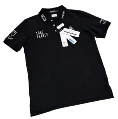 【新品】le coq sportif ルコックスポルティフ メンズ M ゴルフポロシャツ ブラック コットン100 新品 タグ付き 送料無料