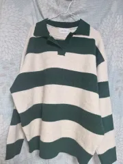 GLAM カラーネック ストライプ ニット