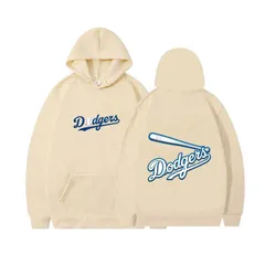 ベースボール ドジャース プリントフーディー メンズ パーカー スウェットシャツ 長袖 応援 カジュアル カーキ