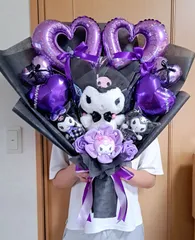 文字入れ無料！！　大きめブーケ　ぬいぐるみブーケ　バルーンブーケ　サンリオ　クロミ　卒業　入学　発表会　お祝い　成人式　誕生日プレゼントに