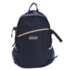 Coleman(コールマン) リュックサック - ネイビー×ライトブルー×アイボリー ドット柄