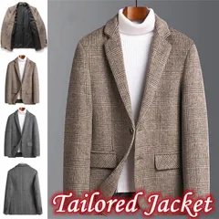 チェスタージャケット ウール混 メンズジャケット テーラードジャケット チェック柄 ショートコート ビジネス アウター 秋 冬服 カジュアル