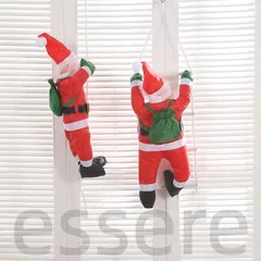 クリスマス 飾り サンタクロース 人形 ロープサンタクロース 縄登り 梯子登り はしご 60cm イルミネーション 2点セット 装飾 デコレーション 屋外 店飾り 部屋 北欧 部屋 装飾 オーナメント