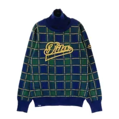 サイズ：L FILA GOLF フィラゴルフ  2WAY ウール混 ニットセーター チェック柄 ネイビー系 [240101575302] ゴルフウェア レディース ストスト