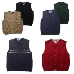 古着卸 まとめ売り ブランドMIX ベスト セーター 6枚セット (メンズ L ) オールドネイビー トミーヒルフィガー 中古 古着 NC7998