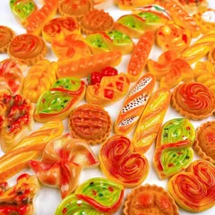Lezalic ミニチュアフード 40個 / 50個セット ドールハウス デコパーツ アクセサリー レジン DIY ハンドメイド ドーナツ チョコ (パン)