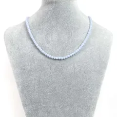 シンプルストーンネックレスブルーレースアゲート【丸玉】4mm【天然石ビーズパワーストーン】