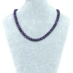 シンプルストーンネックレス チャロアイト【丸玉】9mm【天然石 ビーズ パワーストーン】